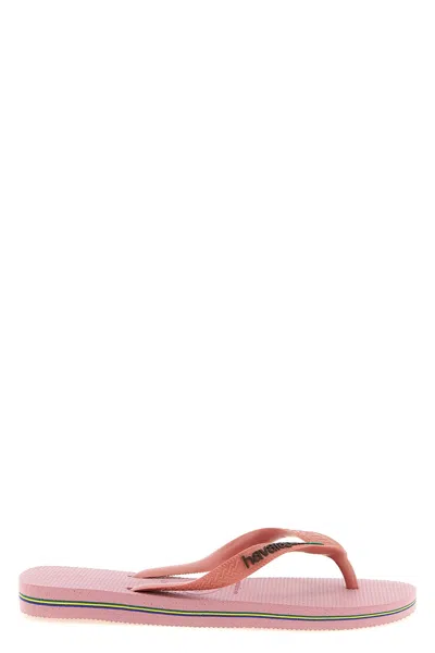 Havaianas 'brasil Logo' Sandals In Pink