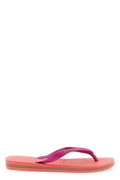 Havaianas 'brasil Logo' Sandals In Pink