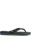 Havaianas Brasil Logo Flip Flops In Navy In Blue