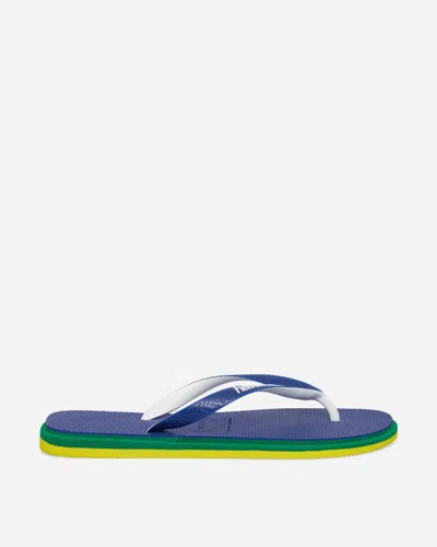 Havaianas Brasil Twist Flip Flops Marine In Blue
