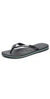 Havaianas Black Brasil Logo Flip Flops In Black