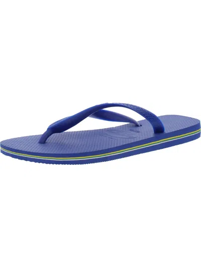 Havaianas Brazil Mens Slide Thong Flip-flops In Blue