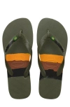 Havaianas Brazil Tech Flip Flop In Moss