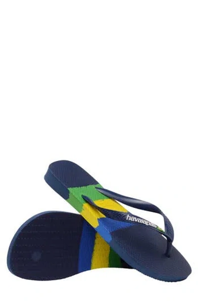 Havaianas Brazil Tech Flip Flop In Navy Blue