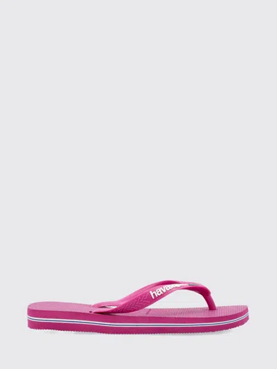 Havaianas Classic Brasil Logo Flip-flops In Pink