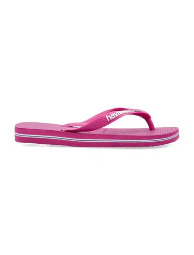 Havaianas Classic Brasil Logo Flip-flops In Pink