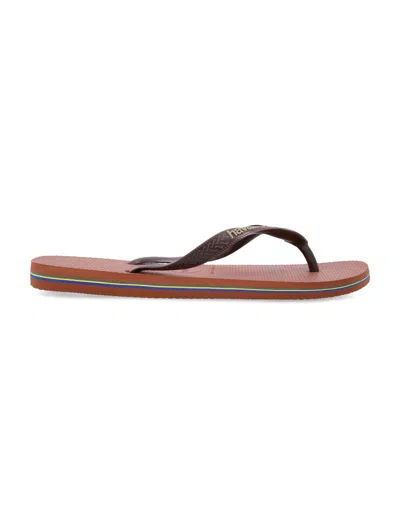 Havaianas Classic Logo Flip-flops In Rust Coffee