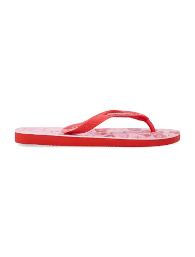 Havaianas X Kidsuper Camo Flip Flops In Red