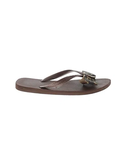 Pre-owned Havaianas Flip Flops In Brown