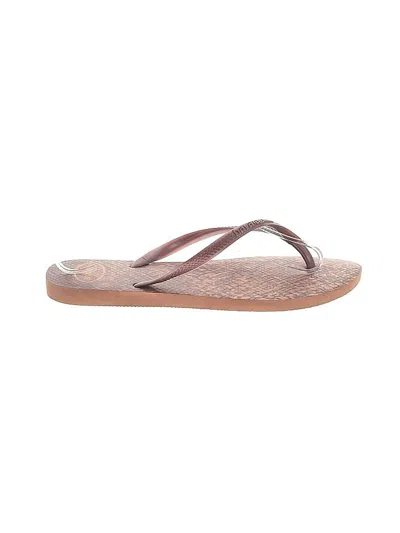 Pre-owned Havaianas Flip Flops In Burgundy