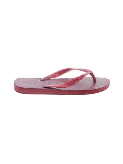 Pre-owned Havaianas Flip Flops In Burgundy