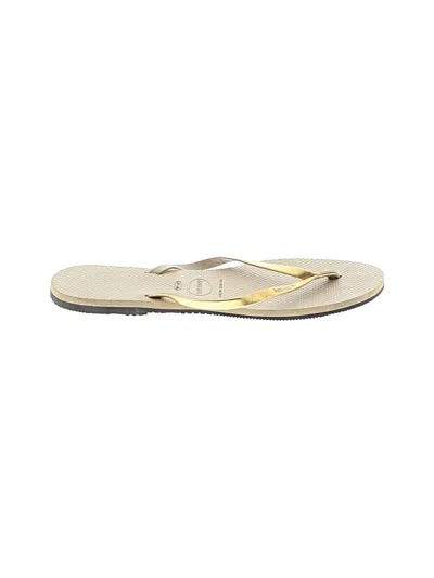 Pre-owned Havaianas Flip Flops In Gold
