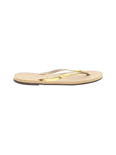 Pre-owned Havaianas Flip Flops In Gold