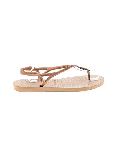 Pre-owned Havaianas Flip Flops In Gold