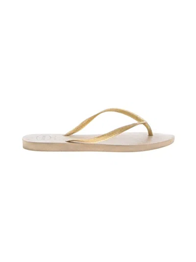 Pre-owned Havaianas Flip Flops In Gold