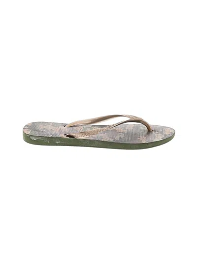 Pre-owned Havaianas Flip Flops In Green