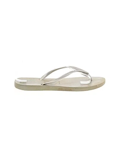 Pre-owned Havaianas Flip Flops In Silver