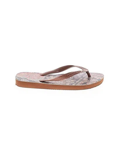 Pre-owned Havaianas Flip Flops In Tan