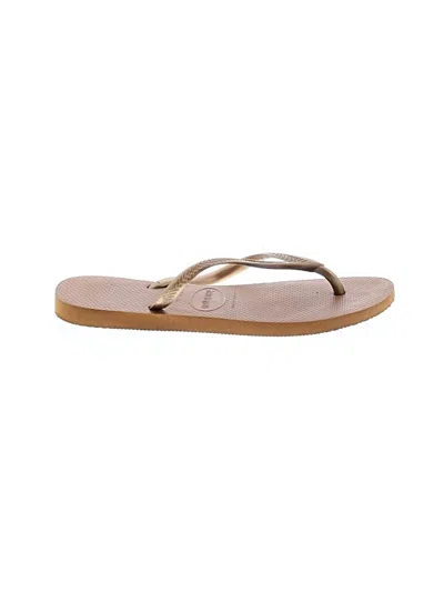 Pre-owned Havaianas Flip Flops In Tan