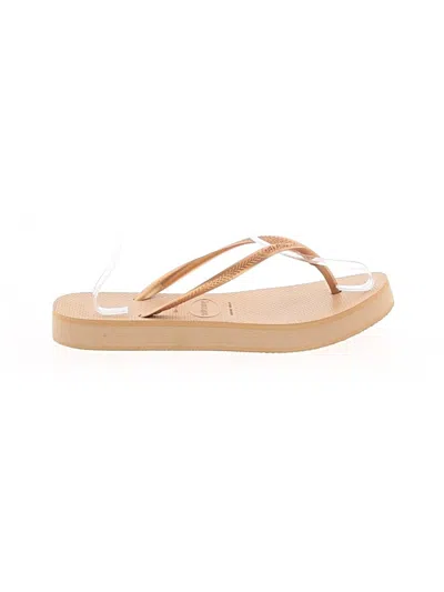 Pre-owned Havaianas Flip Flops In Tan