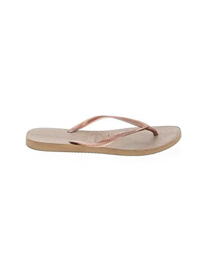 Pre-owned Havaianas Flip Flops In Tan