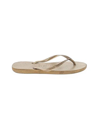 Pre-owned Havaianas Flip Flops In Tan
