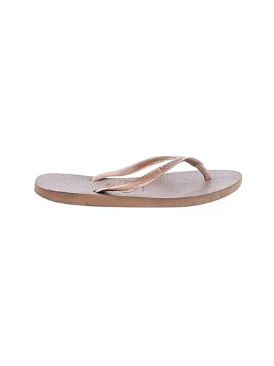 Pre-owned Havaianas Flip Flops In Tan