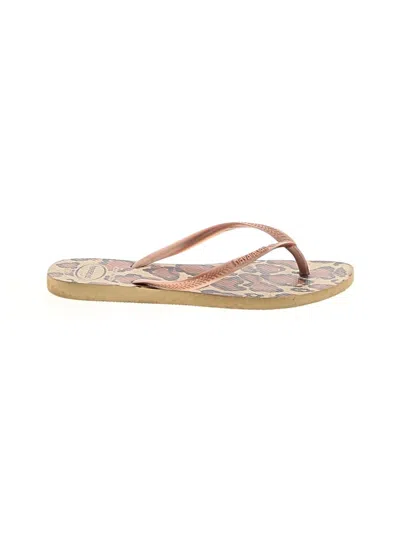 Pre-owned Havaianas Flip Flops In Tan