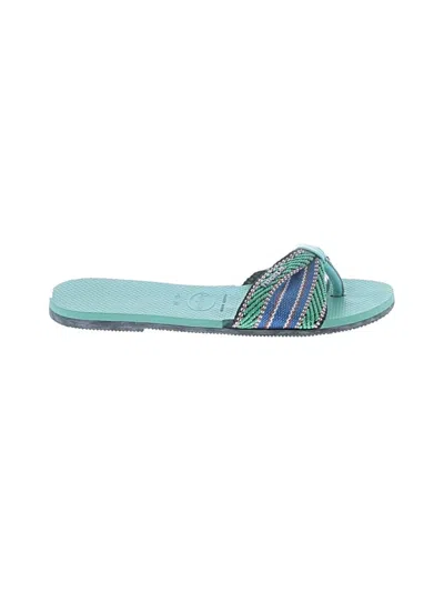Pre-owned Havaianas Flip Flops In Teal