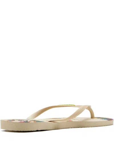 Havaianas Floral-print Flip-flops In Neutral