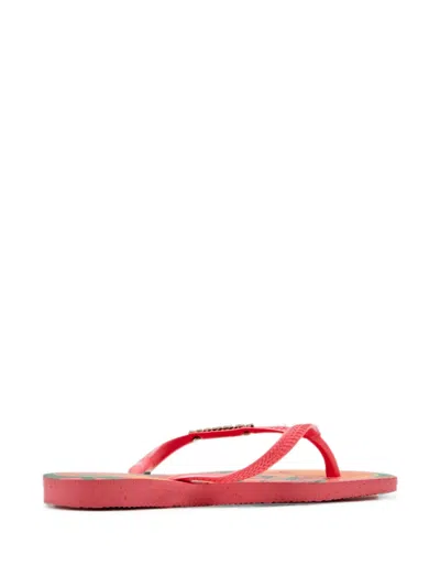 Havaianas Kids' Floral-print Flip Flops In Pink
