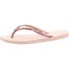 Havaianas Glitter Ii Womens Thong Slide Flip-flops In Pink