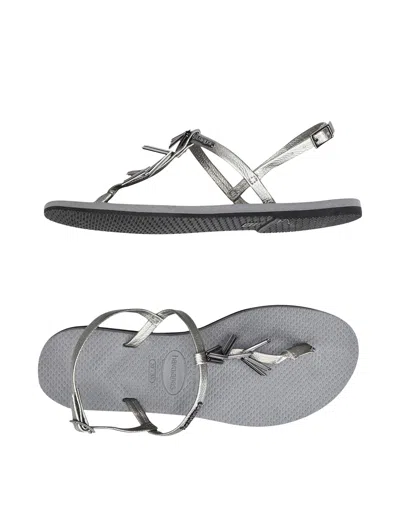 Havaianas Hav. You Riviera Maxi Woman Thong Sandal Grey Size 11/12 Textile Fibers