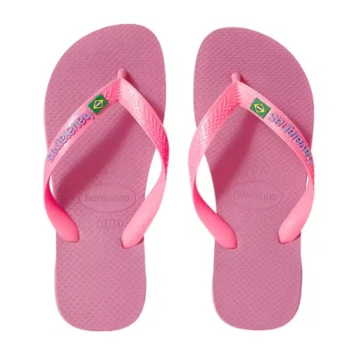 Havaianas Kids Brasil Flip Flops Crystal Rose In Pink