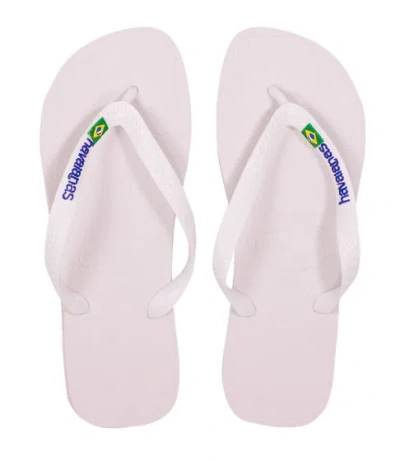 Havaianas Kids Brasil Logo White In Purple