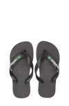 Havaianas Kids' Brazil Logo Flip Flop In Black/black