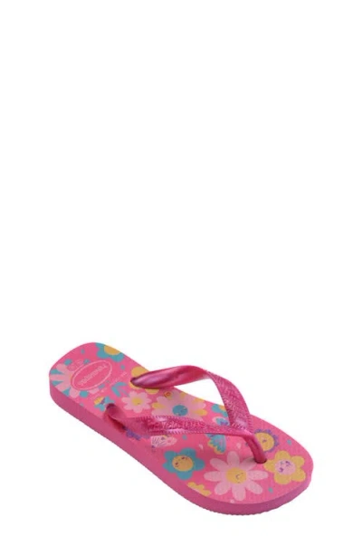 Havaianas Kids' Flores Flip Flop In Pink