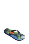 Havaianas Kids' Minecraft Flip Flop In Navy Blue