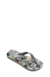 Havaianas Kids' Minecraft Flip Flop In Steel Grey