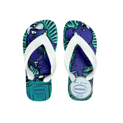 Havaianas Kids Radical Flip Flops Lake Green In Blue