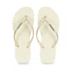 Havaianas Kids Slim Glitter Beige In White