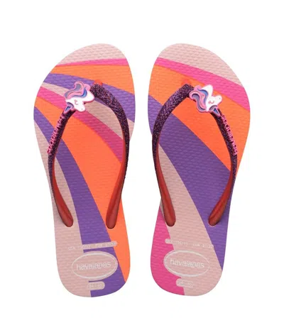 Havaianas Kids Slim Glitter Ii Candy Pink In Multi