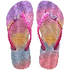 Havaianas Kids Slim Glitter Pink Lemonade In Animal Print