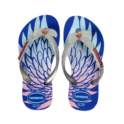 Havaianas Kids Slim Glitter Trendy Marine Blue In Multi