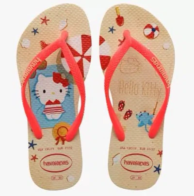 Havaianas Kids Slim Hello Kitty Dourado In Multi