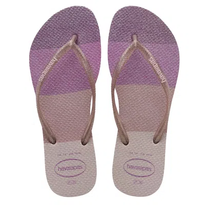 Havaianas Kids Slim Palette Glow Candy Pink In Purple