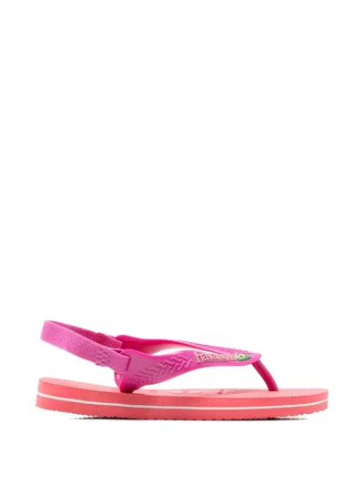 Havaianas Kids' Logo-detail Slingback Sandals In Pink