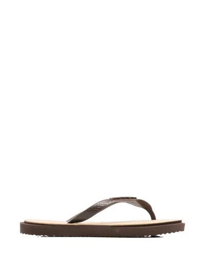 Havaianas Logo-plaque Flip Flops In Brown