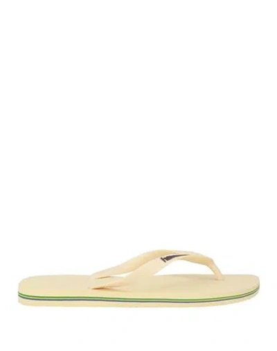 Havaianas Man Thong Sandal Pastel Yellow Size 9/10 Synthetic Fibers