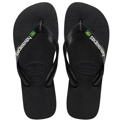 Havaianas Men Brasil Logo Flip Flops Black